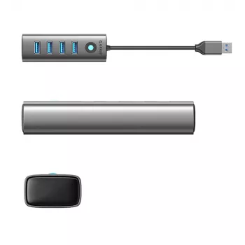 ORICO PDD4U-U3 4portový USB 3.0 hub - šedý