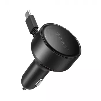 Autonabíječka ORICO FC-60-2C 60W s navíjecím USB-C - černá
