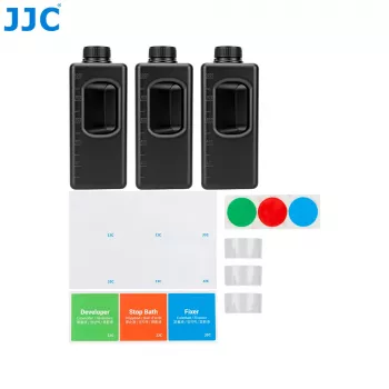 JJC DCSB-K3 3-Pack 1L HDPE Chemical Storage Bottles for Darkroom Photography