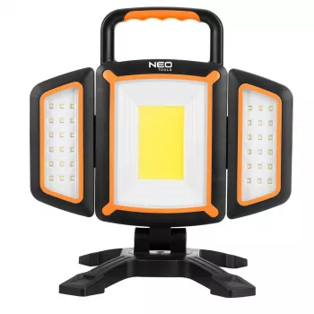 NEO TOOLS 99-125 Rechargeable COB LED Work Lamp 2000lm, 20W, 6500K Cool White, 4400mAh Li-ion, USB-C, Magnetic Base, IP44