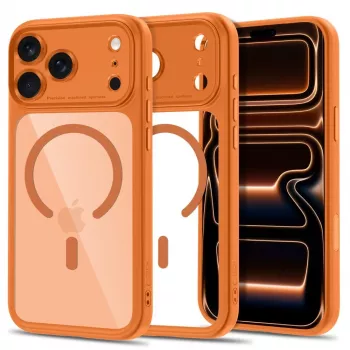 Pouzdro TECH-PROTECT MagPeak MagSafe Clear pro iPhone 17 Pro / 18 Pro – Cosmic Orange