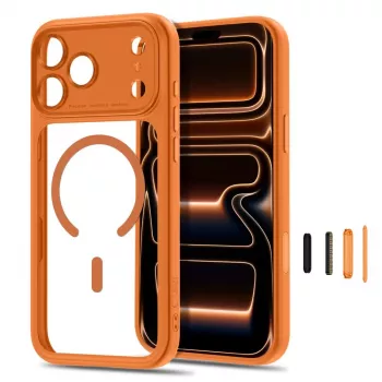 Pouzdro TECH-PROTECT MagPeak MagSafe Clear pro iPhone 17 Pro / 18 Pro – Cosmic Orange