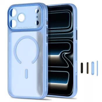 Pouzdro TECH-PROTECT MagPrime MagSafe Clear pro iPhone 17 Pro Max / 18 Pro Max – matně světle modré