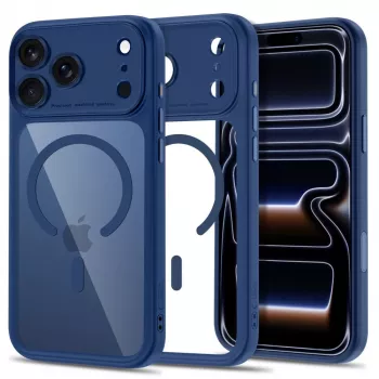 Pouzdro TECH-PROTECT MagPeak MagSafe Clear pro iPhone 17 Pro Max / 18 Pro Max – tmavě modré