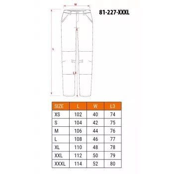 NEO TOOLS 81-227-XXXL ochranné pracovní kalhoty, šedá/černá, XXXL
