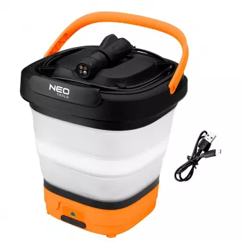 NEO TOOLS 12V akumulátorová tlaková myčka 5 bar se skládacím kbelíkem a USB-C nabíjením