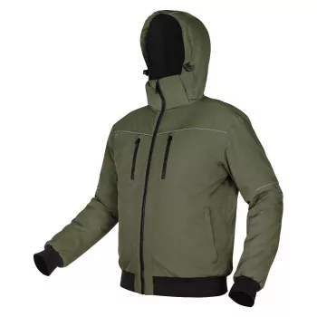 Zateplená bunda s kapucí NEO TOOLS OUTDOOR, zelená, velikost XXXL