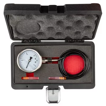 NEO TOOLS tester tlaku turba (1-3 bar) | analogový manometr se 3 adaptéry