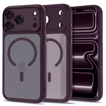Tech-Protect MagPeak MagSafe pouzdro pro iPhone 17 Pro Max / 18 Pro Max - matná tmavá třešeň