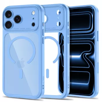 Pouzdro TECH-PROTECT MagPeak MagSafe Clear pro iPhone 17 Pro Max / 18 Pro Max – světle modré