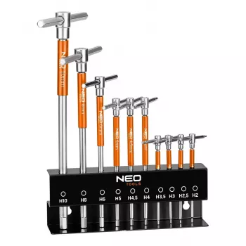 NEO TOOLS kolíkové klíče s otočnou rukojetí 2-10 mm, sada 10 ks ve stojanu