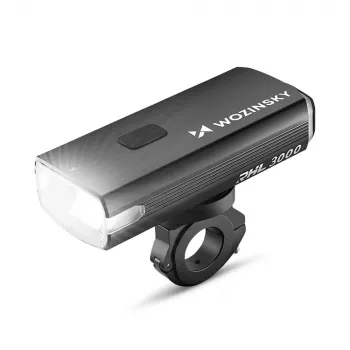 WOZINSKY 3000 lumenů USB-C nabíjecí cyklistické světlo s funkcí powerbanky - černé