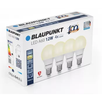 LED žárovka Blaupunkt E27 A60 12W, 1200 lm, 2700 K, 4 ks (BLAUPUNKT-E27-12W-WW-4)