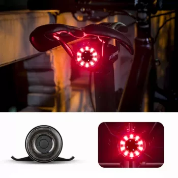 ROCKBROS Q1 zadní cyklistické světlo, 7 barev LED, s USB-C kabelem, černé