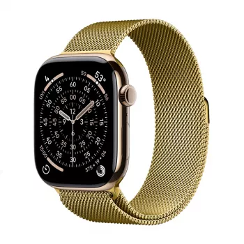 Řemínek Crong Milano Steel z nerezové oceli pro Apple Watch 38/40/41/42 mm, zlatý