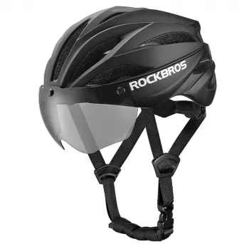 ROBOROCK Rockbros Cycling Helmet with Detachable Magnetic Visor, UV400 Protection, 22 Vents, Adjustable Dial, Unisex Matte Black-Brown