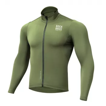 Větruodolný termo cyklistický dres ROCKBROS ROAD TO SKY, zelený, velikost S