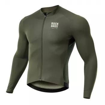 Pánský cyklistický dres s dlouhým rukávem ROCKBROS 15220003003 ROAD TO SKY, M, zelený
