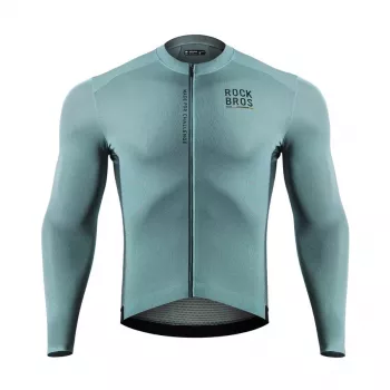 Pánský cyklistický dres s dlouhým rukávem ROCKBROS ROAD TO SKY, šedo-modrý, velikost L
