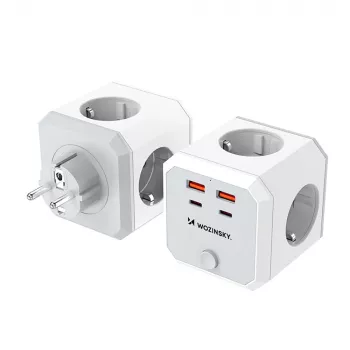 Wozinsky WKZ-4B Power Cube 4x AC 2x USB-A 2x USB-C PD 20W 4000W White