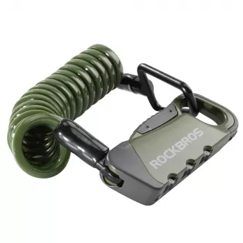 ROCKBROS RBK6N 4-Digit Combination Bicycle Cable Lock - Black, 120cm x 12mm