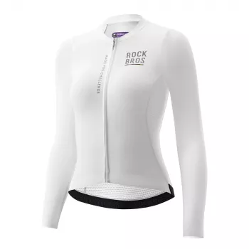 Dámský cyklistický dres s dlouhým rukávem ROCKBROS ROAD TO SKY, bílý, L