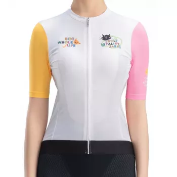 Dámský cyklistický dres Rockbros, L, bílý s potiskem