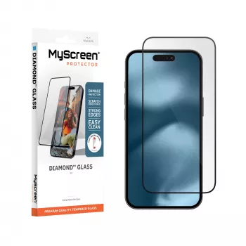 MyScreen Diamond Glass Screen Protector for Apple iPhone 18 Pro - 9H Tempered Glass, Full Coverage, Case Friendly, Bubble-Free Installation