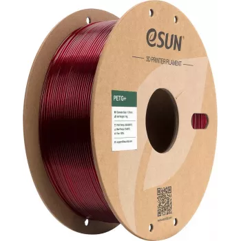 ESUN PETG+ 1,75 mm průsvitně červená papírová cívka 1 kg