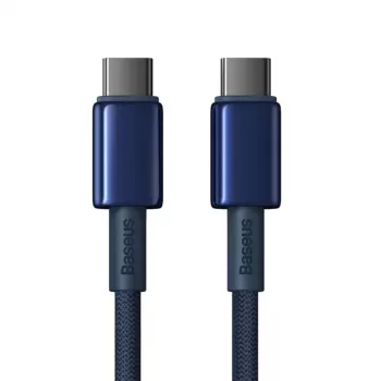 Kabel Baseus Tungsten Gold USB-C na USB-C 100W PD 1 m modrý