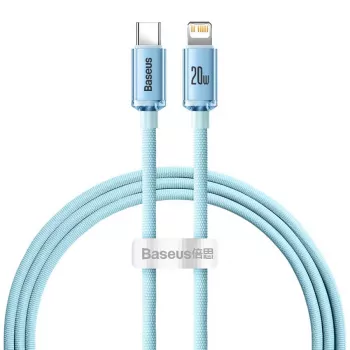 Baseus Crystal Shine USB-C na Lightning kabel 20W, 1,2 m, modrý
