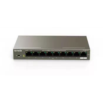 Tenda TEF1109P-8-102W 9portový stolní PoE switch s 8 porty PoE+, 102W budget, 10/100 Mbps
