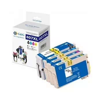 G&G kompatibilní 4pack High Yield inkoustových kazet pro Epson 407XL (černá, cyan, magenta, žlutá)