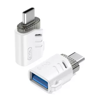 XO NB256B OTG adaptér USB-A zásuvka na USB-C zástrčka, bílý (NB256B)