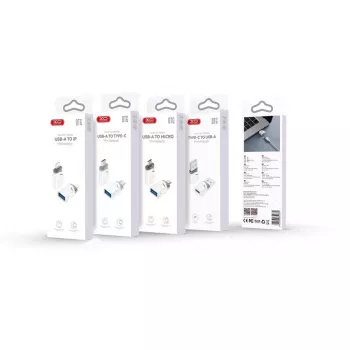 XO NB256B OTG adaptér USB-A zásuvka na USB-C zástrčka, bílý (NB256B)