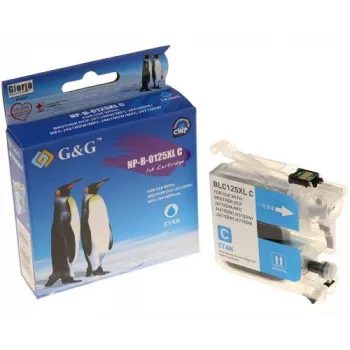 G&G NP-B-0125XLC azurová kompatibilní inkoustová kazeta pro Brother LC-125XLC
