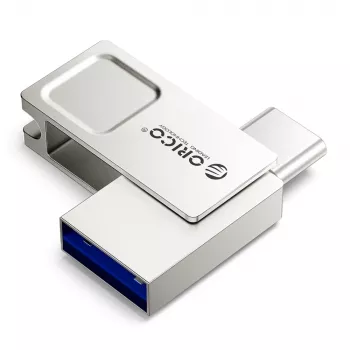 ORICO U301 128 GB Dual USB-A/USB-C flash disk USB 3.2 Gen 1 stříbrný