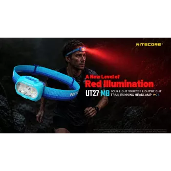 Čelová svítilna Nitecore UT27 MB 800 lumenů s duálním paprskem a červeným světlem