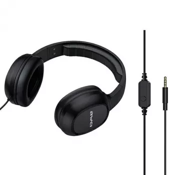 AWEI GM-6 over-ear herní headset s mikrofonem, kabelový 3,5mm jack, 40mm měniče, černý