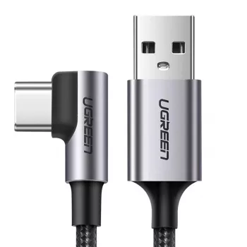 UGREEN US284 USB-A to USB-C Right-Angle Cable, 3A, 3m, Black
