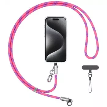 USAMS SJ746 30W USB-C na Lightning nabíjecí kabel s poutkem 1,2 m růžový