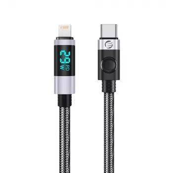 ORICO LDC2L USB-C na Lightning PD 29W kabel s LED displejem 2m černý