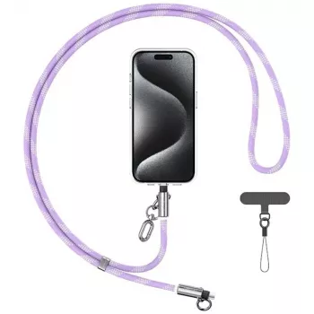 USAMS SJ746 30W USB-C na Lightning kabel s poutkem na telefon, 1,2m, fialová