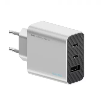 Cuktech 65W GaN nástěnná nabíječka se 2x USB-C a 1x USB-A - šedá