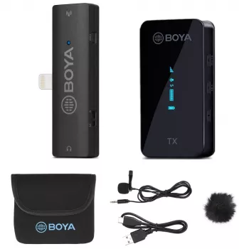 Bezdrátový dvoukanálový mikrofonní systém BOYA BY-XM6-S3 2,4GHz pro zařízení iOS s Lightning konektorem
