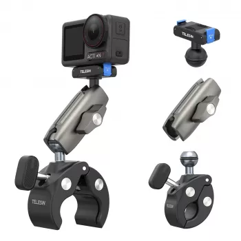 Držák s upínací svorkou TELESIN Magic Arm pro DJI Osmo Action 5 Pro/4/3, Osmo 360, GoPro, Insta360 – S3-HBM-14-TDJ