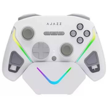 AJAZZ GP100S bezdrátový gamepad s nabíjecí stanicí, bílý