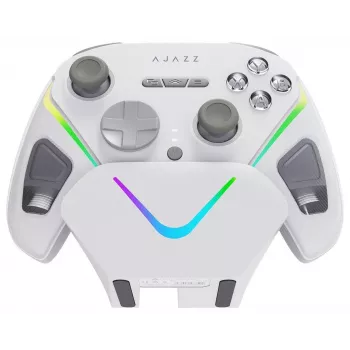 AJAZZ GP100S bezdrátový gamepad s nabíjecí stanicí, bílý