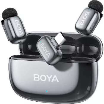 Dvoukanálový brokovnicový kondenzátorový mikrofon BOYA mini 2-02 Space Gray