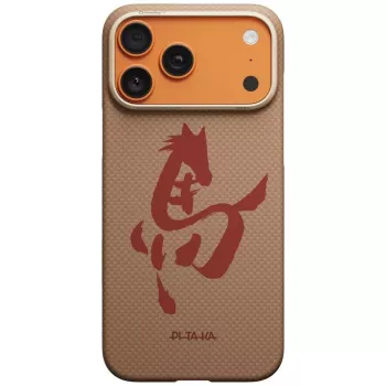 Pouzdro PITAKA Edge Case Ink Horse Painting pro iPhone 17 Pro – Gold Jade